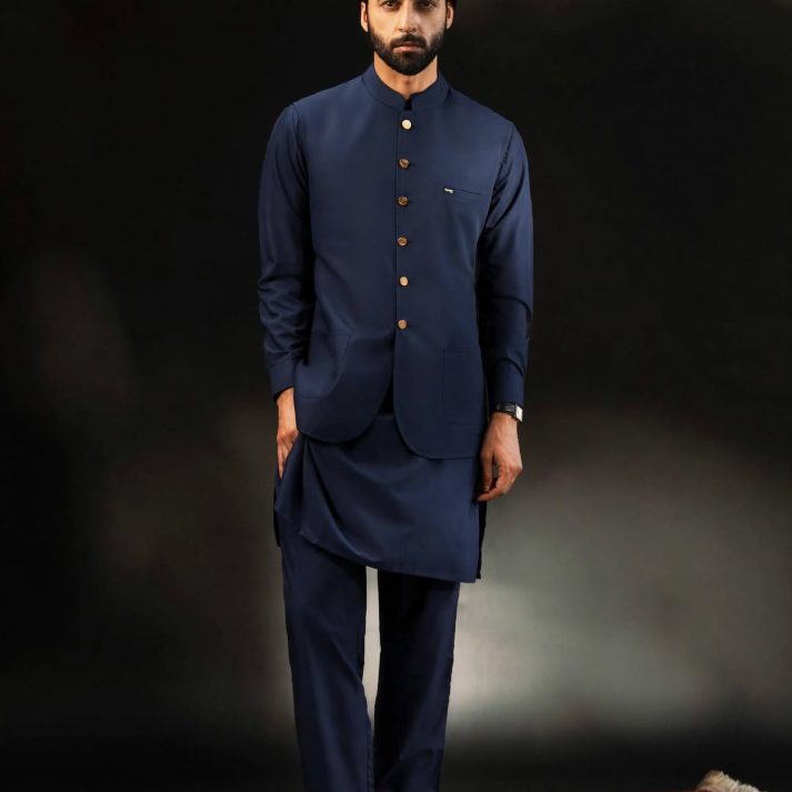 Navy Blue Waistcoat Suit