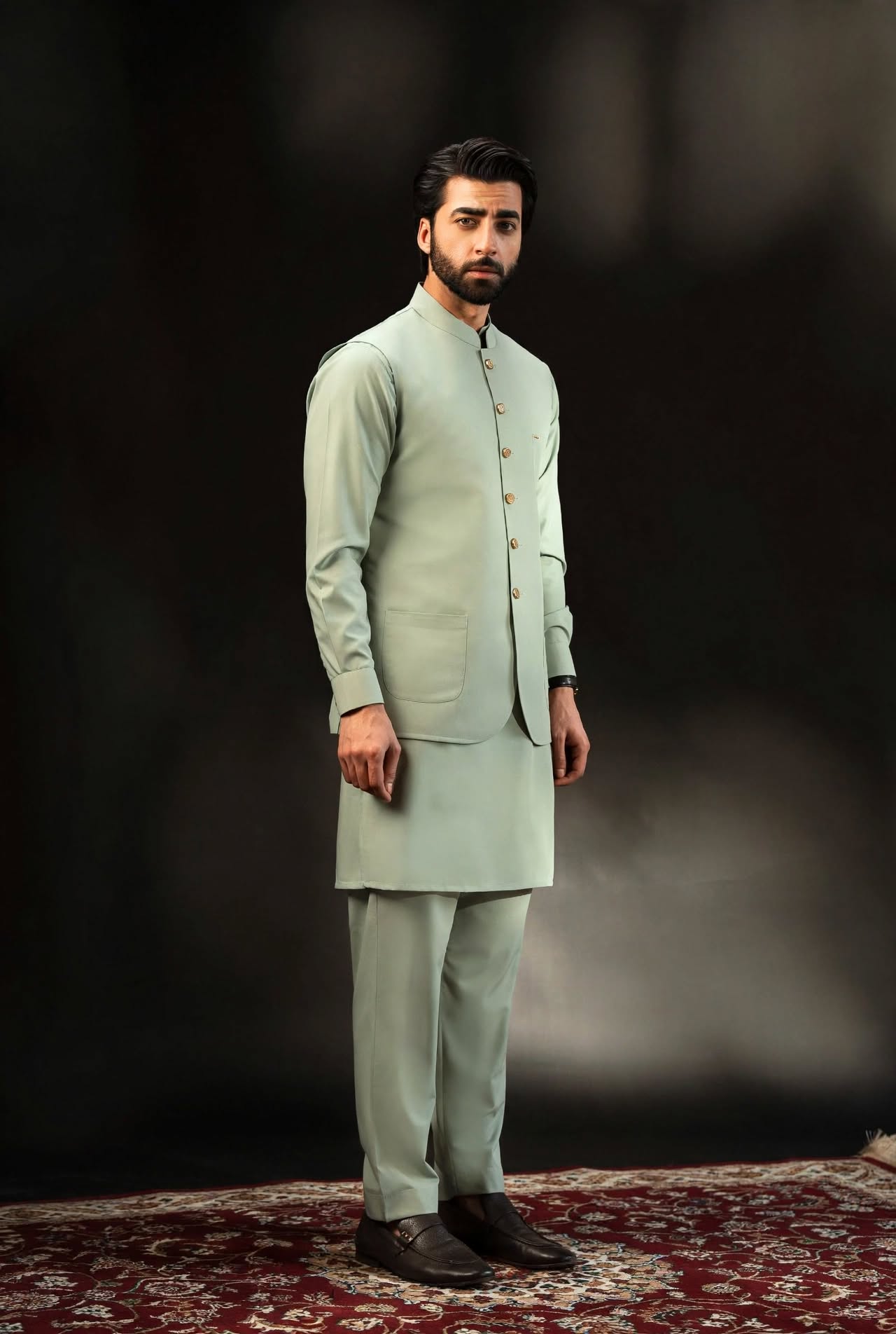 Pistachio Waistcoat Suit - Image 2