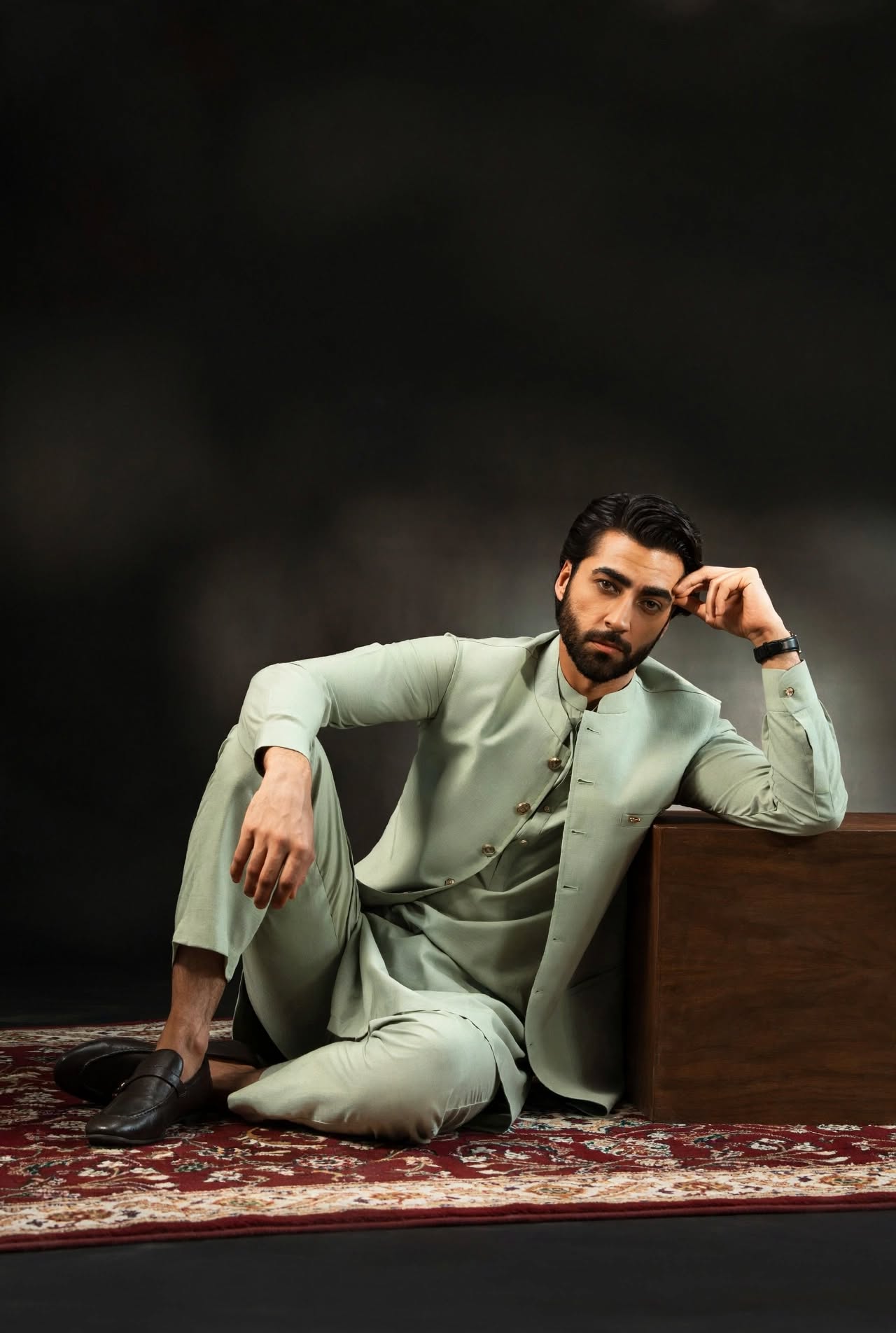 Pistachio Waistcoat Suit - Image 3